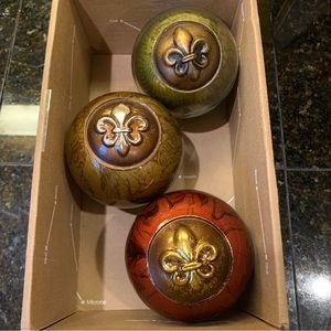 Pier 1 Imports Fleur De Lis Decorative Orbs